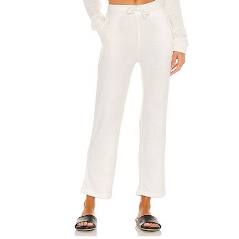 MINA LISA knit white straight pants